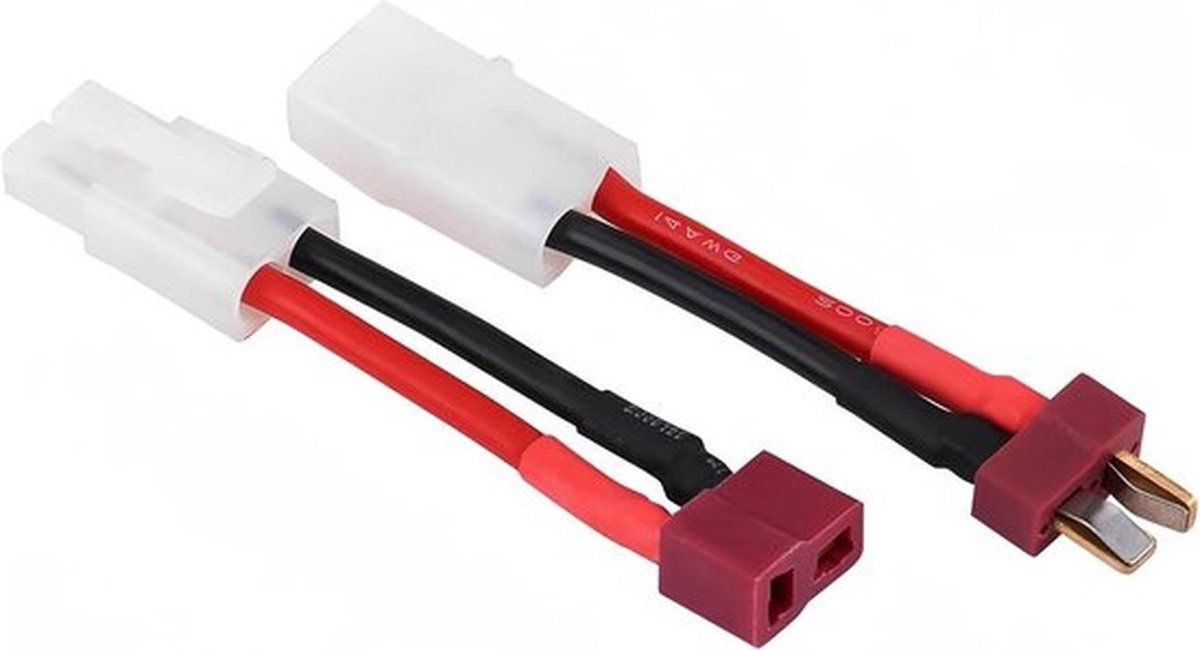 2 stuk 14 AWG T-Stekker Adapterkabel, Draad Stekker op Buchse, compatibel voor Adapter