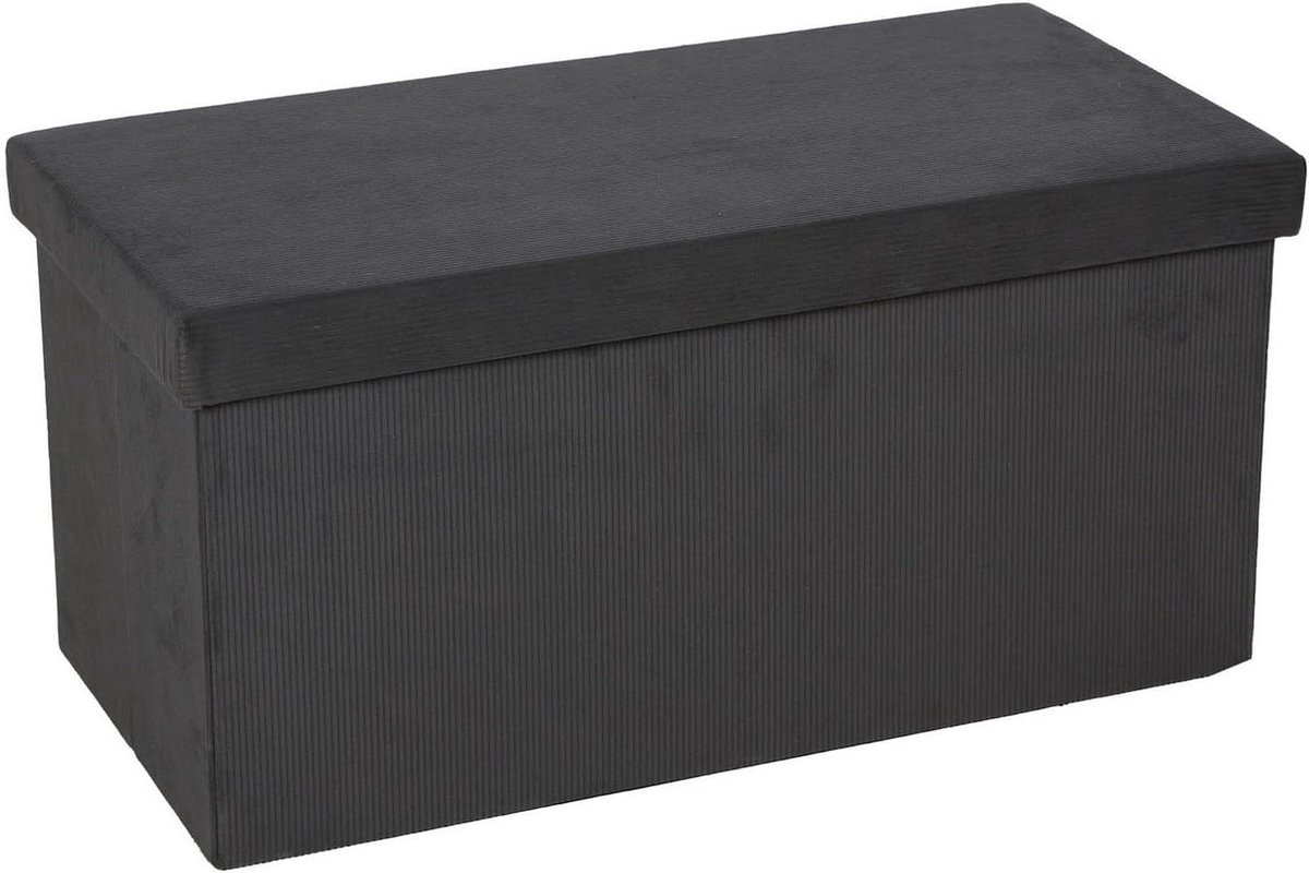 Opbergbank Corduroy - Zitbank met opbergruimte - Woonkamer Organisatie - Inklapbaar met zitting - 76 x 37.5 x 37.5 cm