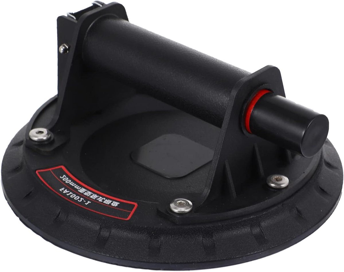 Vacuümzuignap - Glazen lifter - Zware objecten verplaatsen - Ergonomische handgreep - 20 x 20 x 9 cm - Zwart