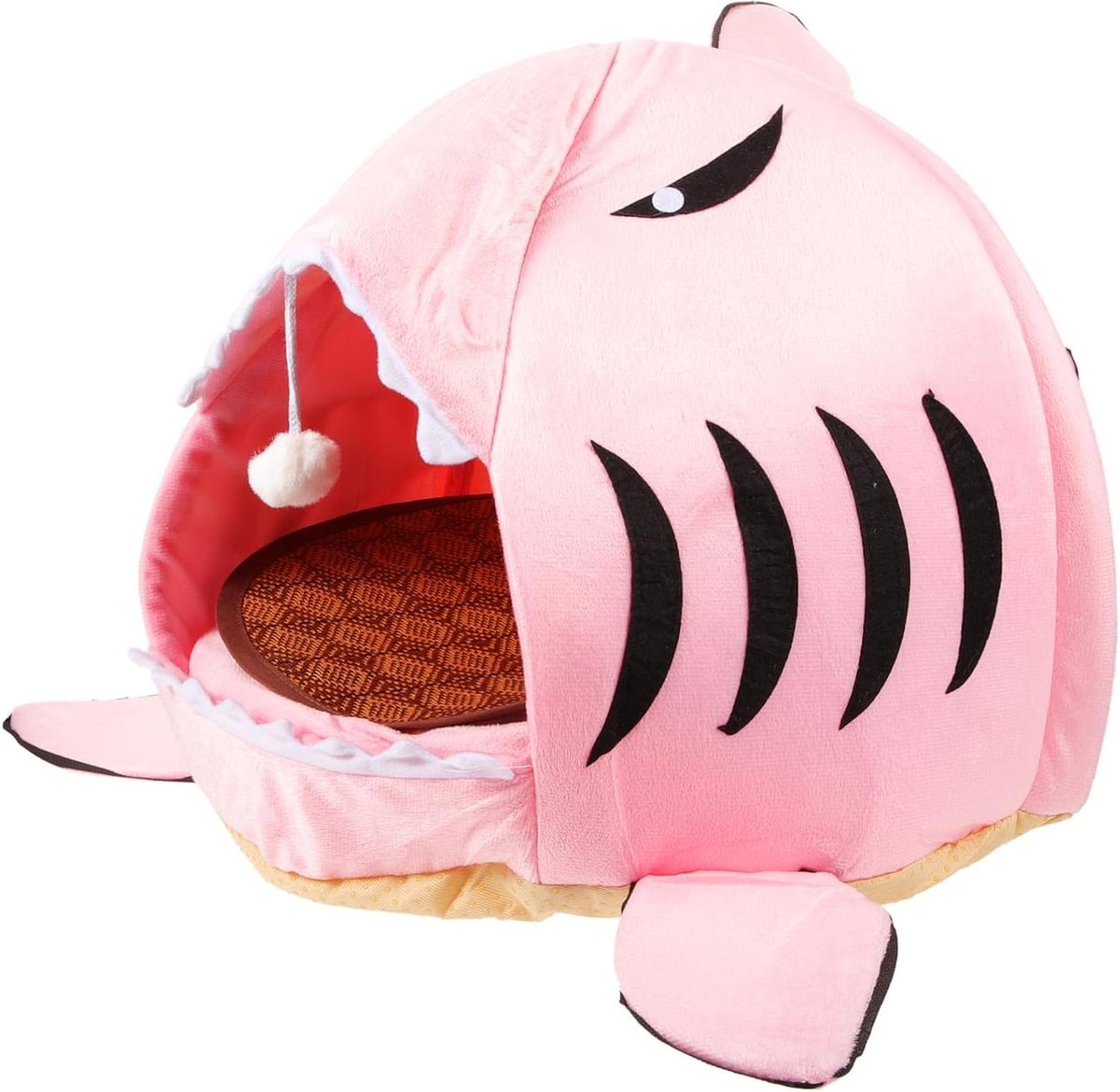 Huisdier Haai Grot - Kat Mand Puppy Bed - Huisdier Rustplek - Zelfnivellerend - 42x42x42 cm - Roze