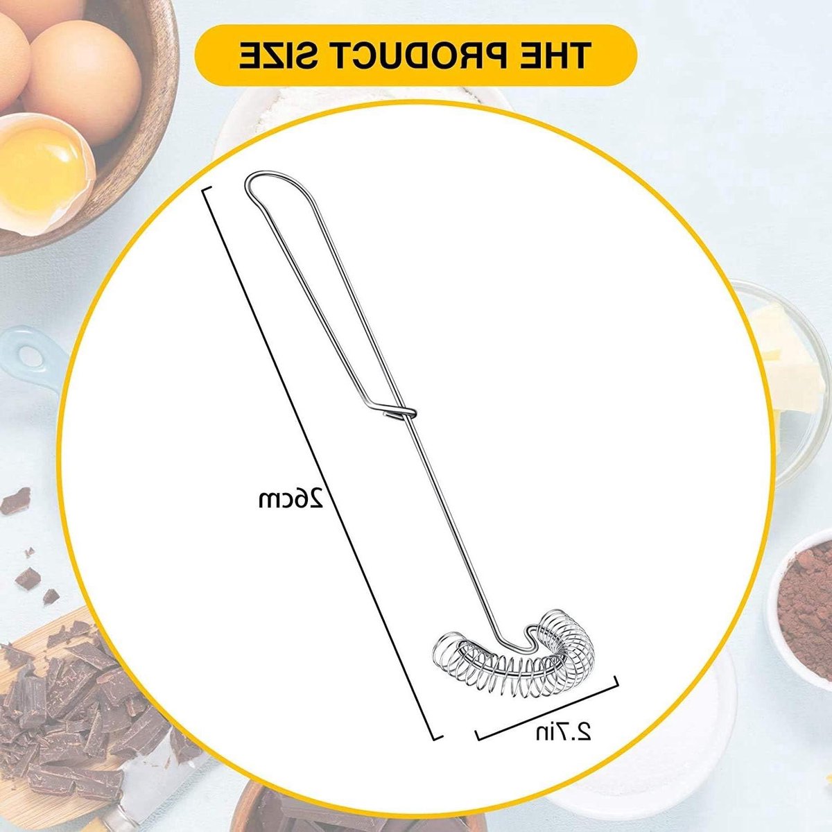 Klop Ei Set - Garde Whipper - Eieren Mengen - Flexibel Spoel Ontwerp - 26 cm - Zilver