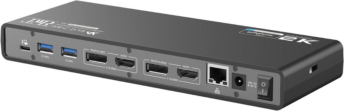 Docking Station - USB Hub Adapter - Computer Uitbreiden - 14 Poorten - 4K60Hz - Grijs