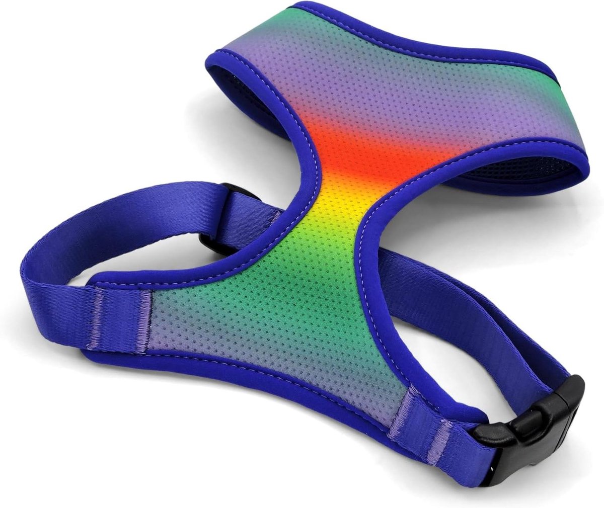 Ademend Hondentuigje - Honden Harnas - Veilig Wandelen - Gerecycled Materiaal - Maat M - Regenboog