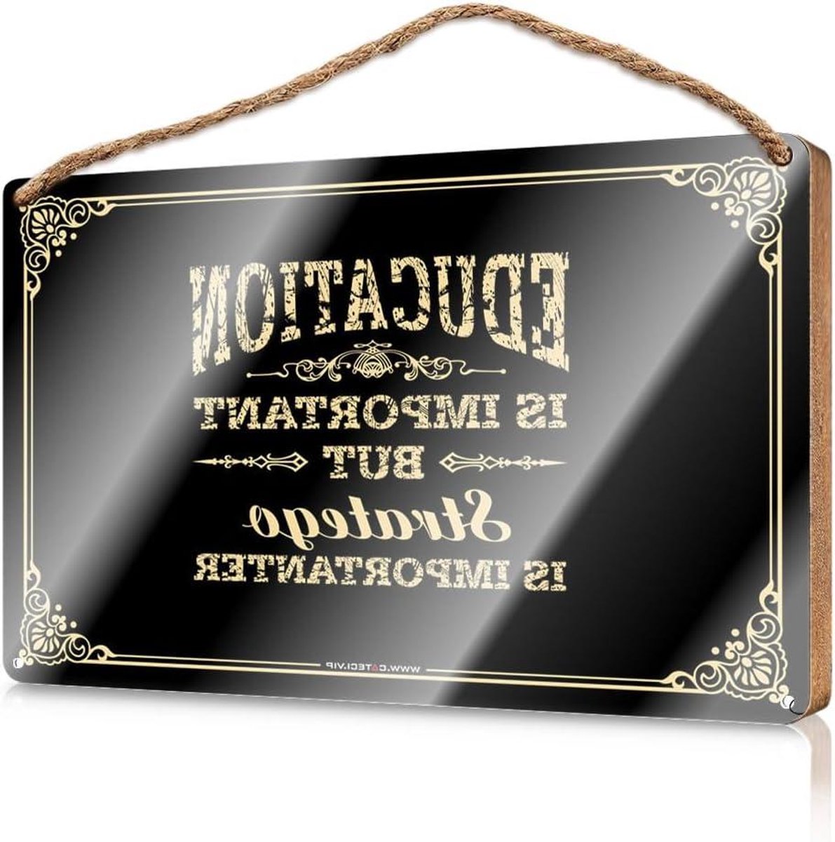 Houten Bord - Wanddecoratie Plaquette - Woonkamer Verfraaien - Duurzaam Houtmateriaal - 15 x 28 cm - Multicolor