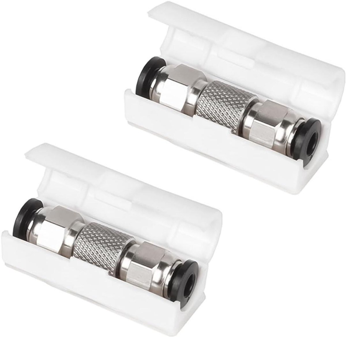 PTFE Buisverbinding - Slangkoppeling Printer - 3D Printen - Roestvrij Staal - 2 stuks - Zilver