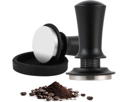 Koffie Tamper - Espresso Aanstamper - Perfect Espresso - Geïntegreerd Veermechanisme - 58 mm - Zilver