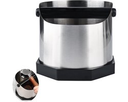 Afklopbak Koffiedik - Koffie Container - Espresso Bereiden - Antislip Bodem - 18 Liter Capaciteit - Zilver