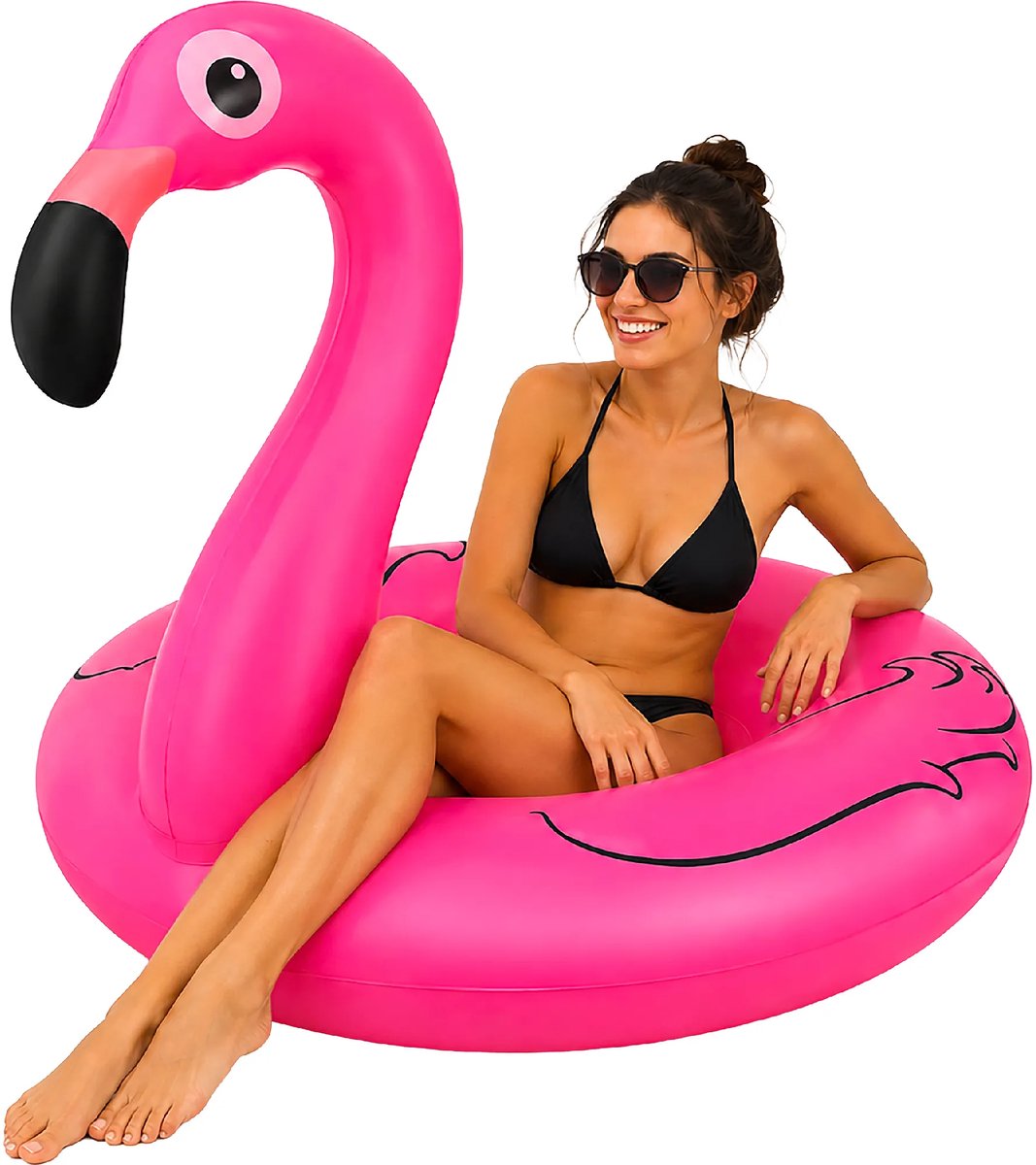 Trizand Opblaasbare flamingo zwemband 102 cm van PVC voor zwembad, strand en vakantie met maximale belasting 150 kg