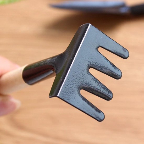 Mini Tuin Gereedschap Set - Miniatuur Tuin Set - Decoratie en Spel - 3-delig met Harkje — afbeelding 3