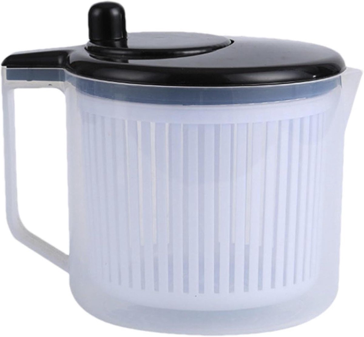Slacentrifuge - Groentewasmachine Fruitdroger - Salades Maken - Ergonomische Handgreep - 22 x 17 x 18.5 cm - Zwart