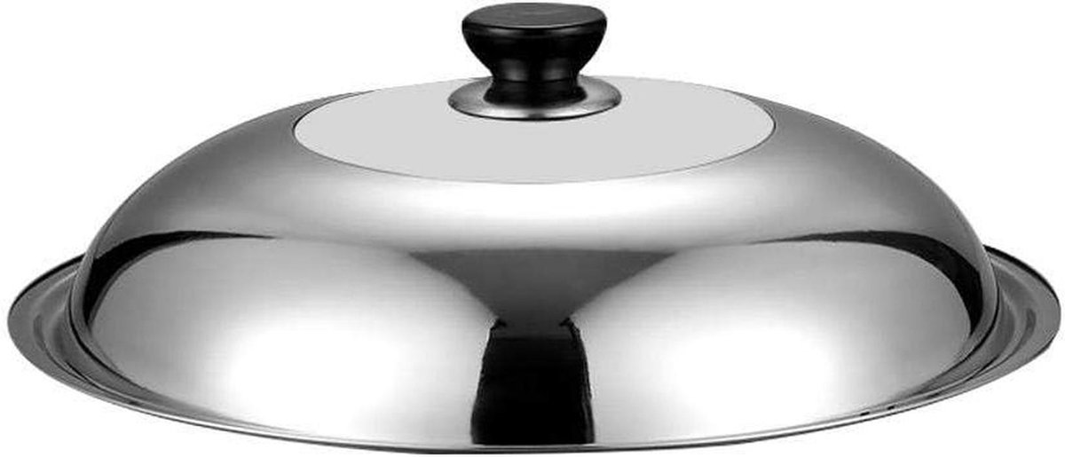 Pan Deksel - Universeel Deksel - Koken en Bakken - Hittebestendig Glas - 32 cm - Zilver
