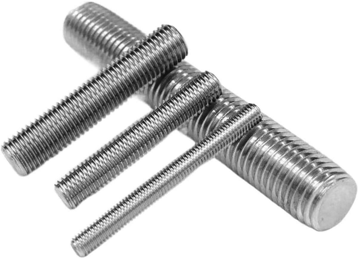 Draadstang M12 - Schroefdraadstaaf Bout - Bevestiging Monteren - Volledig Schroefdraad - 180mm - Zilver