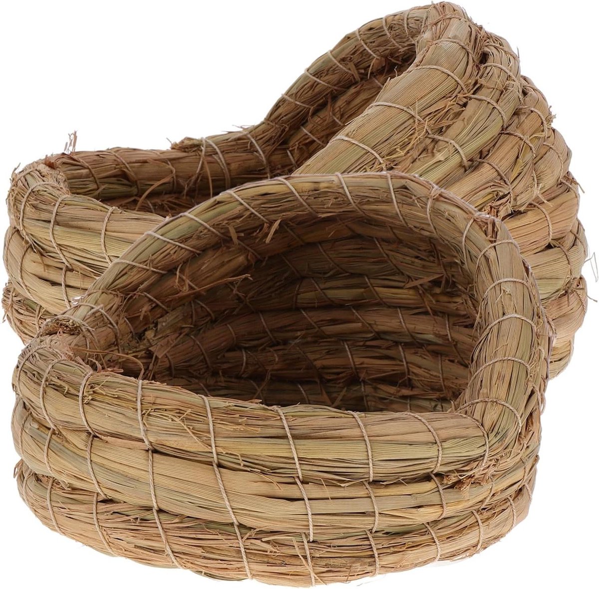 Legnest Voor Kippen - Strogevlochten Huis - Eieren Leggen - Natuurlijk Stro - 25 x 15 x 11 cm - Lichtbruin