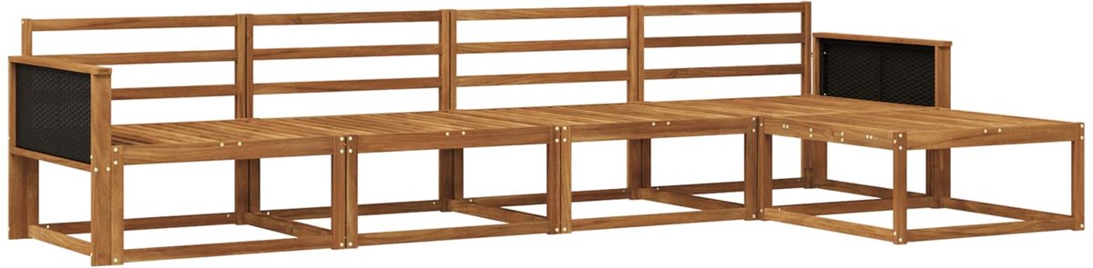 vidaXL Buiten - bank - set - 5 - st - Naturel - Massief - Acacia - Hout