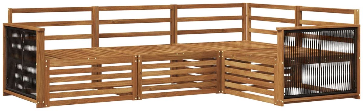 vidaXL Buiten - bank - set - 4 - st - 4-zits - Naturel - Massief - Acacia - Hout