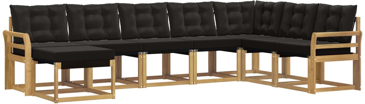 vidaXL Buiten - bank - set - 8 - st - Wit - en - zwart Wit en zwart