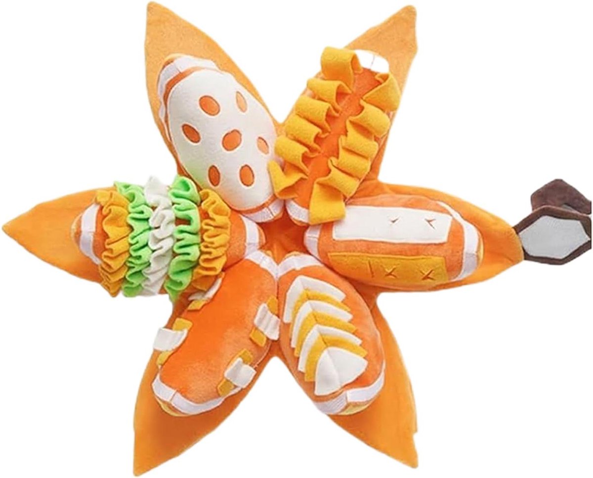 Pluche Hondenspeelgoed - Interactief Hondenspeelgoed Puzzel - Mentale Stimulatie Hond - Met Ritselpapier en Pieper - 22 cm - Pompoen