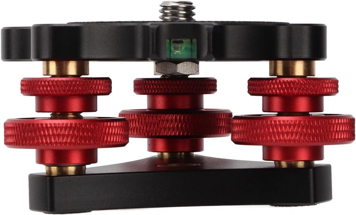 Waterpas Basis - Niveleer Basis - Camera Positionering - Drie Waterpassen - ±5° Horizontaal - Zwart