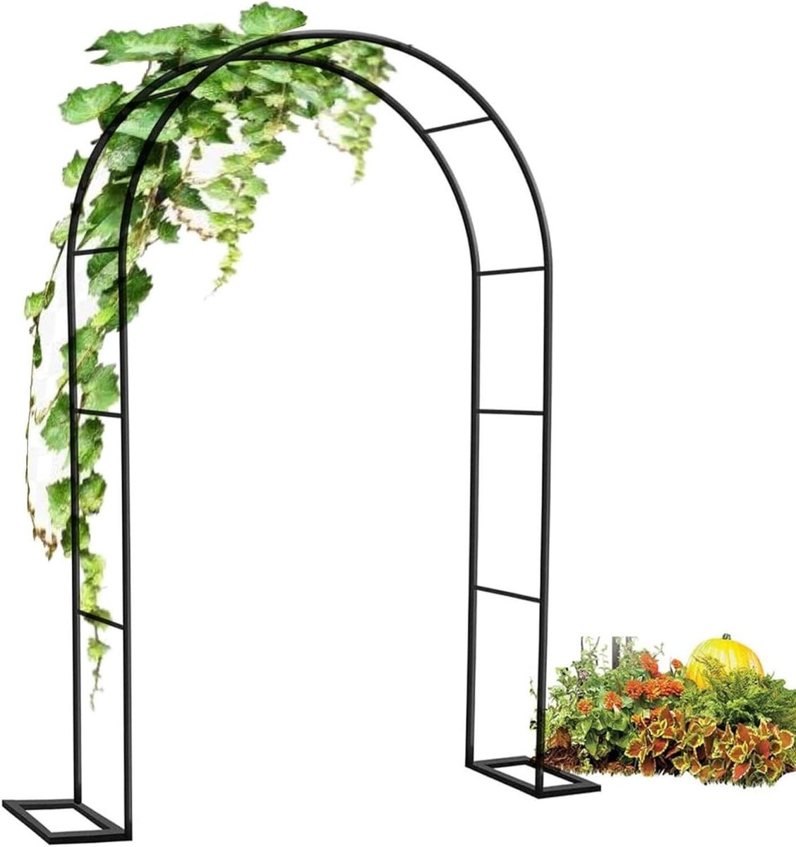 Rozenboog Tuin - Tuinboog Metaal - Planten Ondersteunen - Dubbele Montage Opties - 140 x 230 cm - Zwart