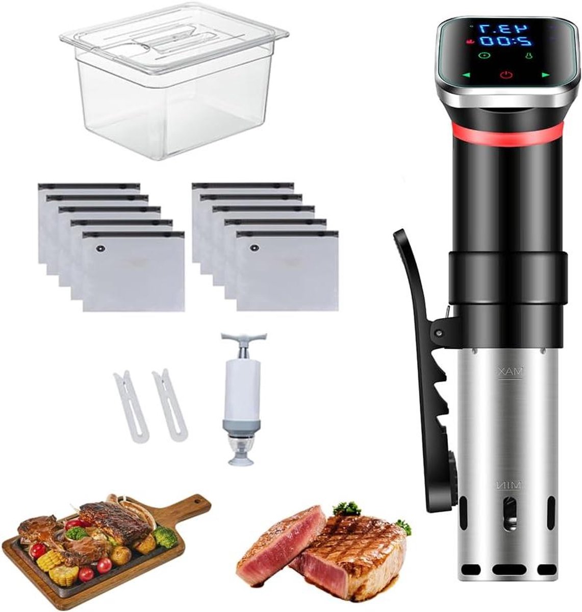 Sous Vide Machine - Dompelcirculator Kookapparaat - Precisie Koken - Uniforme Warmtecirculatie - 1100 W - Zwart