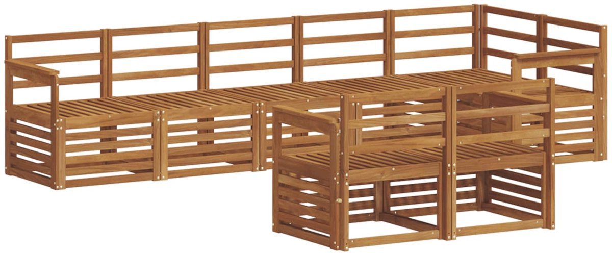 vidaXL Buiten - bank - set - 8 - st - Naturel - Polyester