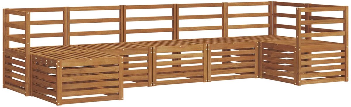 vidaXL Buiten - bank - set - 7 - st - 6-zits - Naturel - Massief - Acacia - Hout