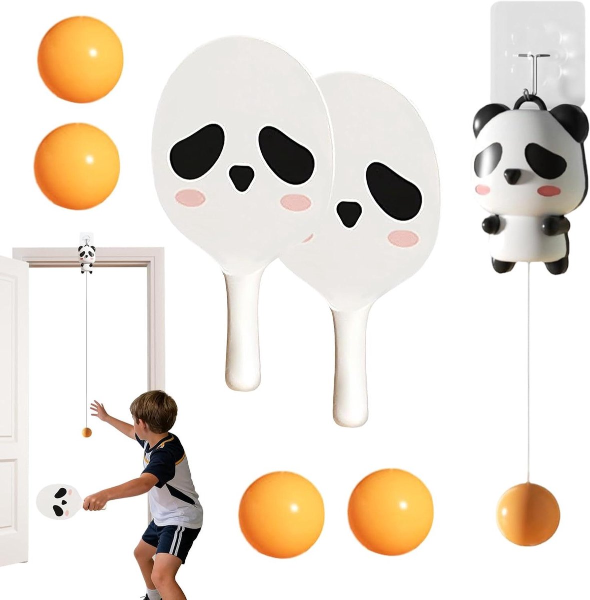 Tafeltennis Oefen Set - Ping Pong Spel - Coördinatie Trainen - Verstelbare Hoogte - 23 x 20 x 6 cm
