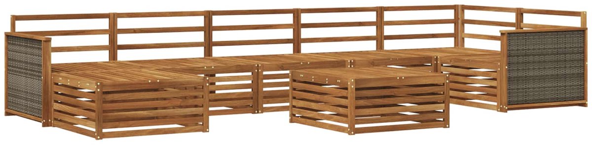 vidaXL Buiten - bank - set - 8 - st - 7-zits - Naturel - Massief - Acacia - Hout