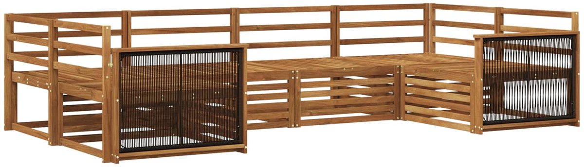 vidaXL Buiten - bank - set - 6 - st - 6-zits - Naturel - Massief - Acacia - Hout