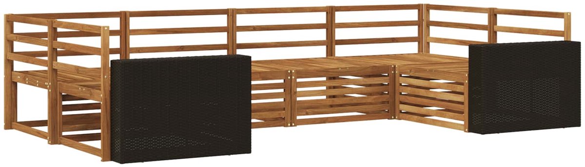 vidaXL Buiten - bank - set - 6 - st - 6-zits - Naturel - Massief - Acacia - Hout