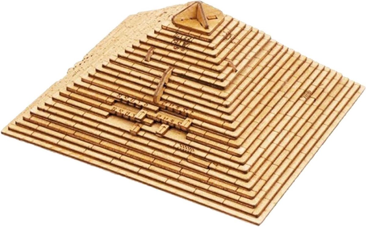 Houten Puzzel - Tangram Puzzel - Hersenkrakend Educatie - Tien Moeilijkheidsgraden - 25.2 x 21.9 x 14.9 cm - Houtkleur
