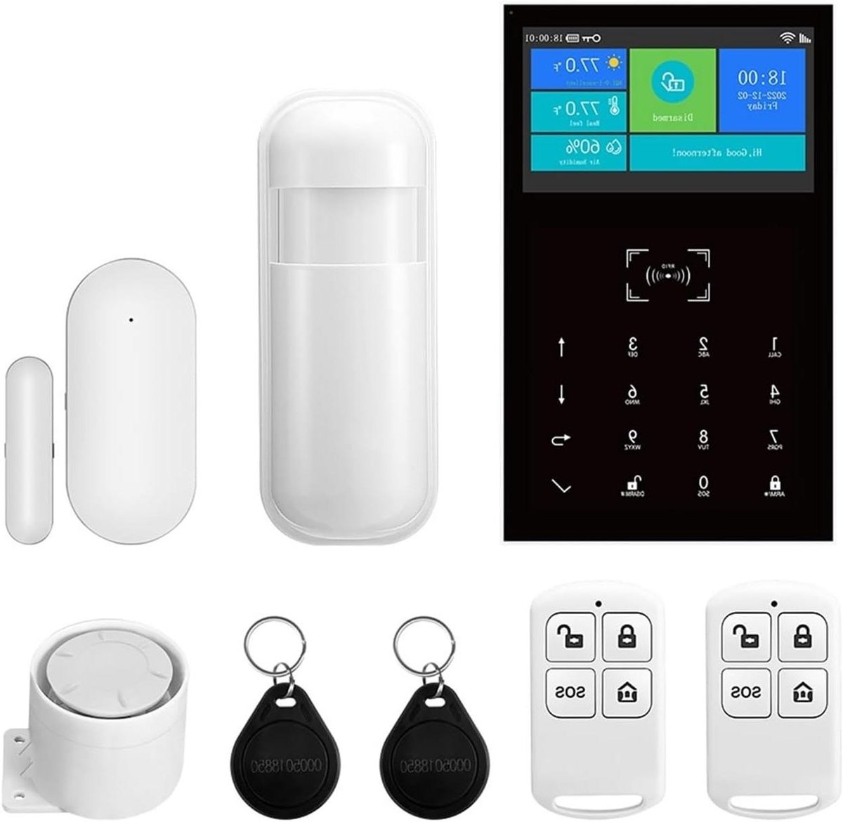 Smart Alarmsysteem - Inbreker Alarm - Woning Beveiligen - 4.3 Inch Scherm - 160*98*19mm - Ongekleurd