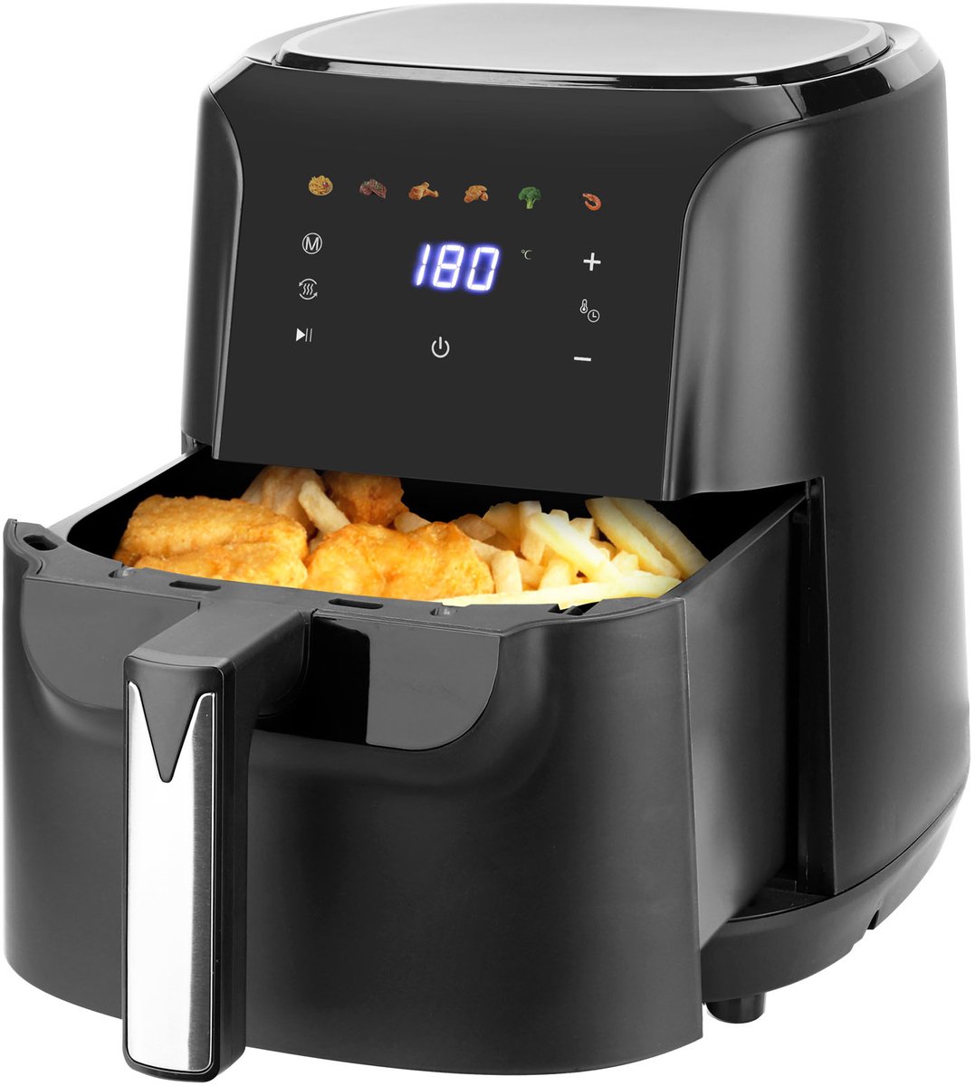 Daily Home - Airfryer - 6 Liter – 1700W Heteluchtfriteuse – Dubbel Verwarmingselement – Temperatuurbereik 80-200°C – ILAG Non-Stick PFAS-vrij – Smart Fryer - Airfryers -
