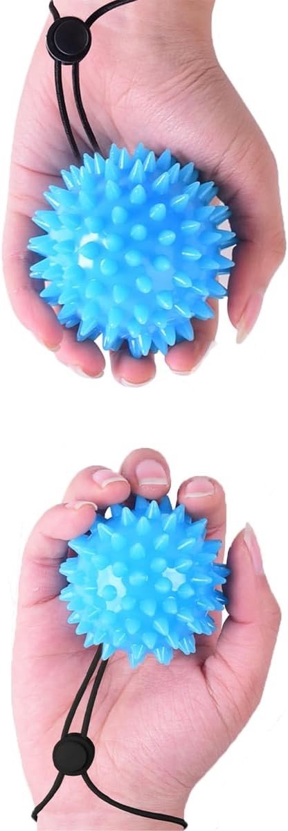 2 x Finger Ball Training Ball met Touw voor Gripversterking - Maat 1 M en 1 S voor Handtraining en Krachttraining