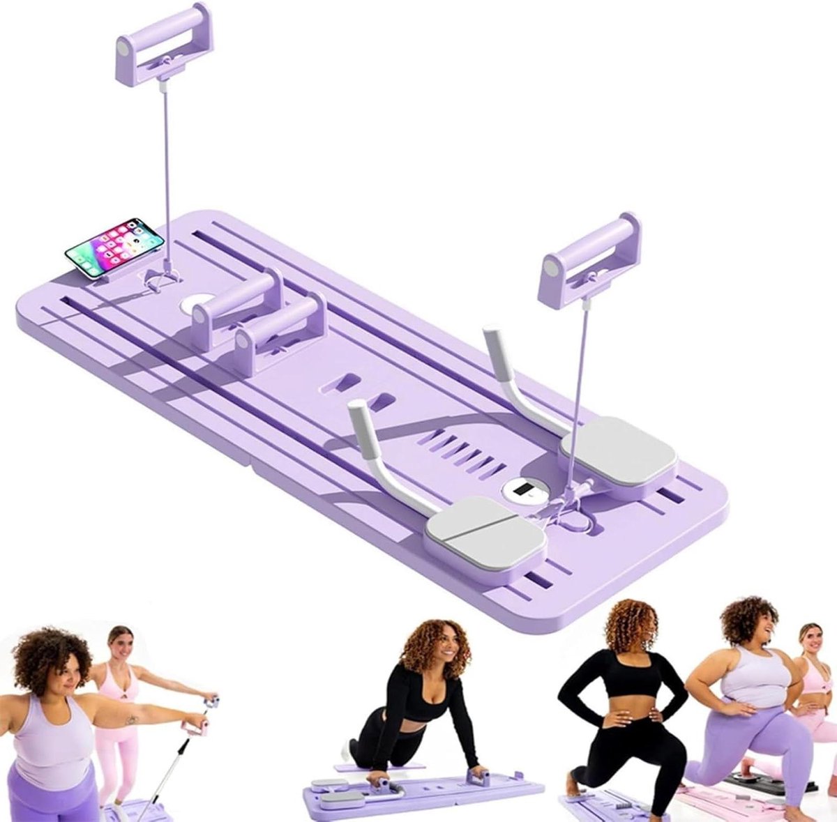 Roller Oefening Machine - Buikspier Trainer - Thuis Fitness - Automatische Rebound - 106 x 41 cm - Zwart