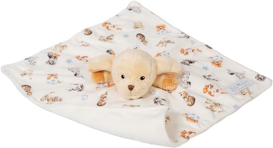 Knuffel Deken Hond - Baby Comforter - Baby Comfort - Vriendelijk Hondengezicht - 400 x 330 mm - Multicolor — afbeelding 3