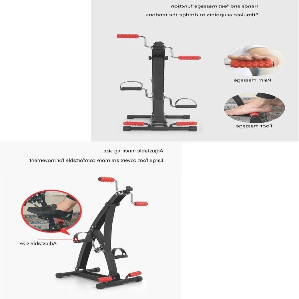 Hometrainer Fiets - Thuisfitness Apparaat - Lage Impact Training - Opvouwbaar Ontwerp - 6 Niveaus Verstelbaar - Zwart