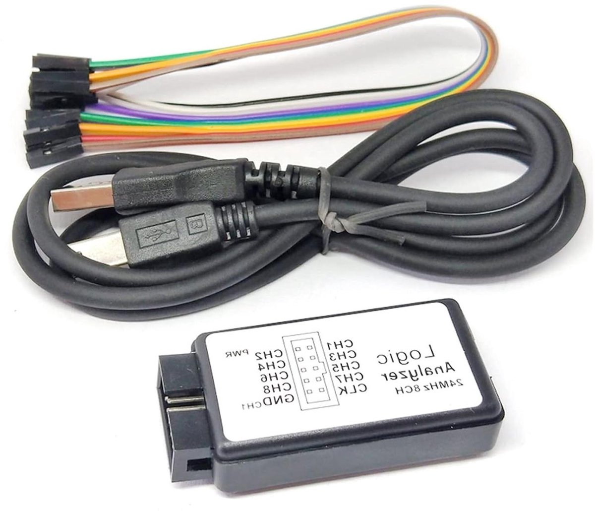 USB Logic Analyzer - Debugger Signaal Analysator - Digitale Systeem Testen - 8 Kanalen Tegelijk - 24 MHz - Grijs