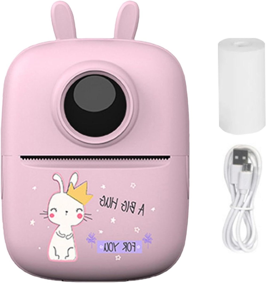 Zakprinter Mini Printer - Etiketten Printer - Labels Maken - Draadloos en Compact - 8.5 x 5.4 cm - Roze