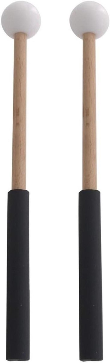 Drumhamers Stokken - Mallets Slagroom - Muziek Maken - Comfortabele Grip - 22 cm - Wit