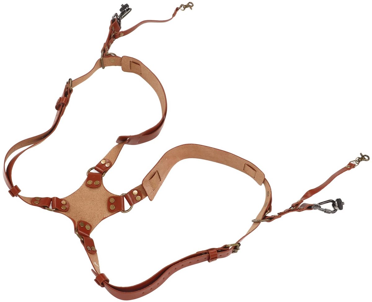 aladdien - Dual Shoulder Strap Harness - Camera ondersteuning - Duurzaam leer - Brede schouderband - Professioneel gebruik - Fotografie - Zwart