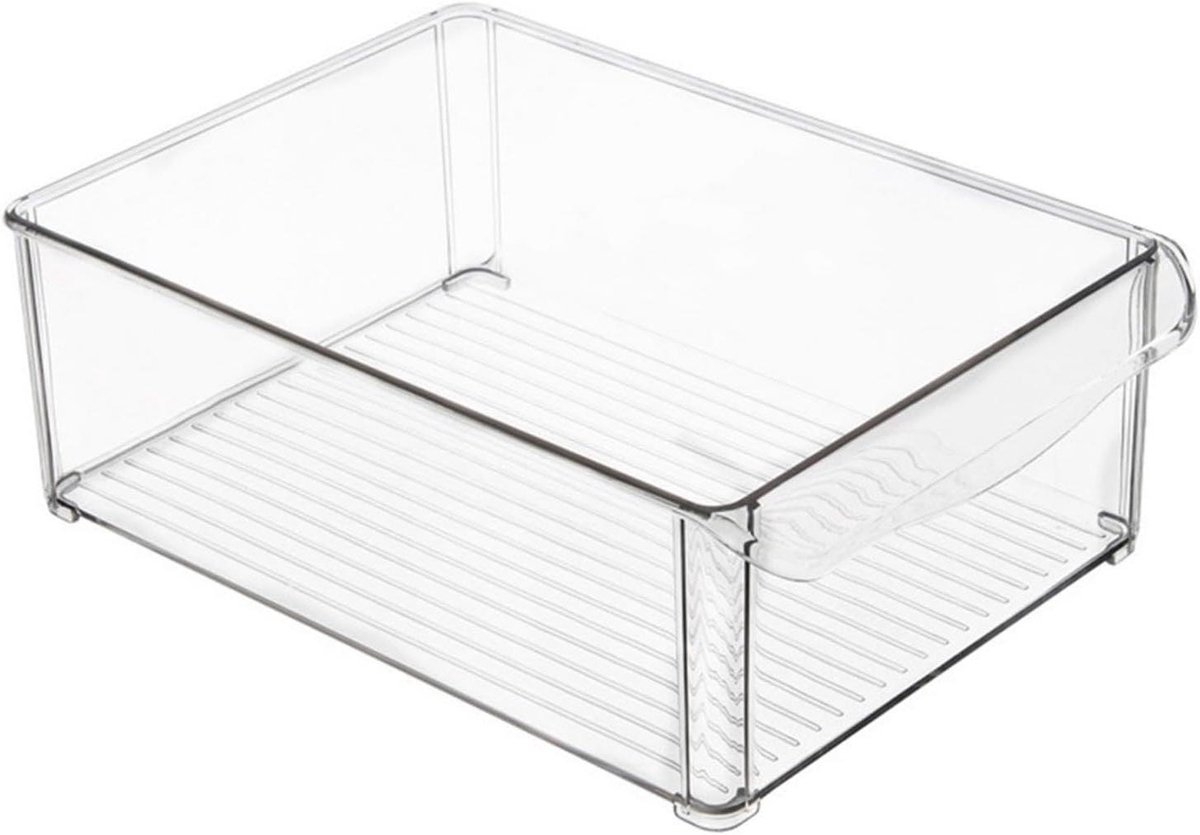 Koelkast opbergbak - Voedselcontainer Keuken - Keuken organiseren - Transparant en stapelbaar - Groot - Transparant