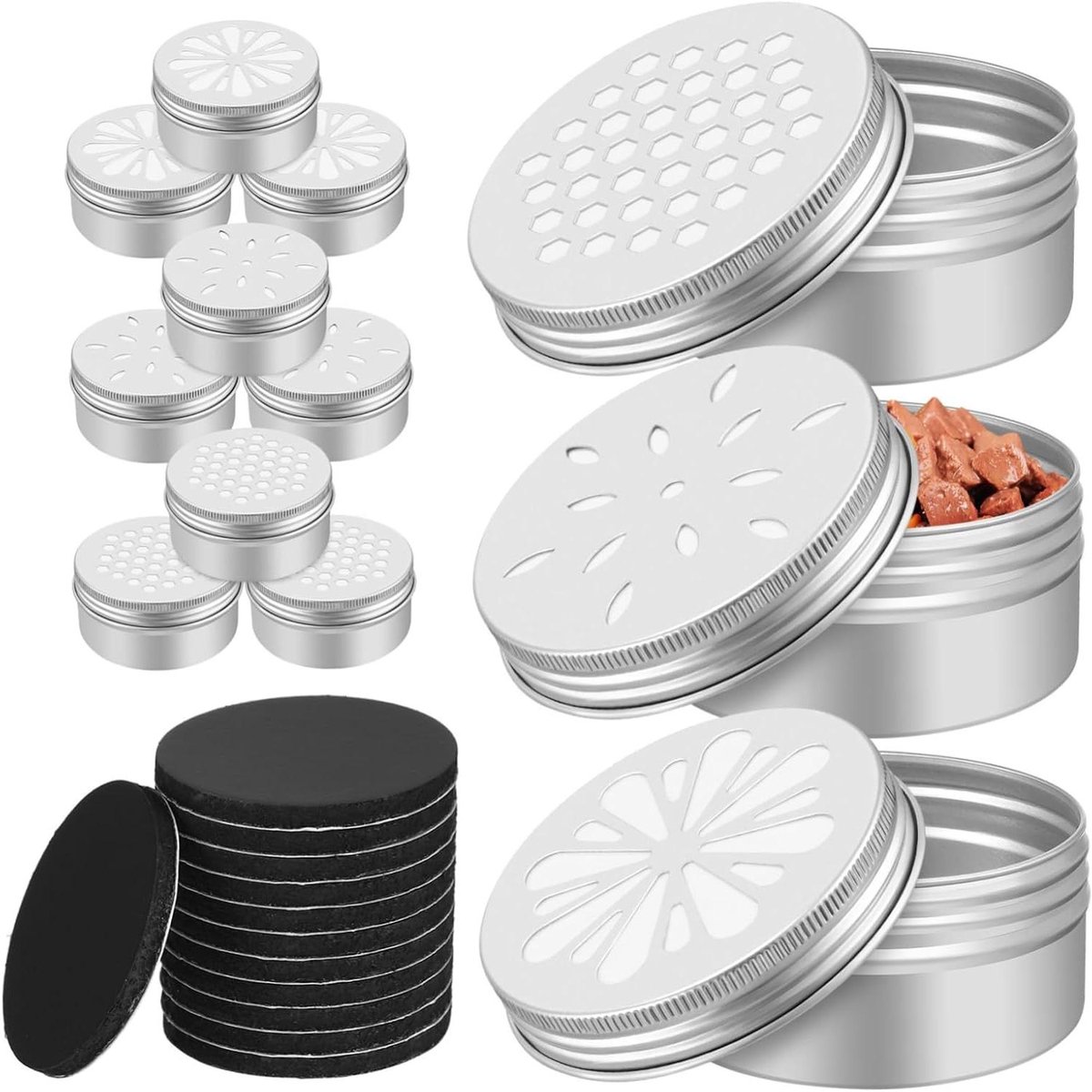 Geurwerk Containers - Honden Training Set - Neuswerk Training - Magnetische Bevestiging - 6.8 x 6.8 x 3.5 cm - Zilver