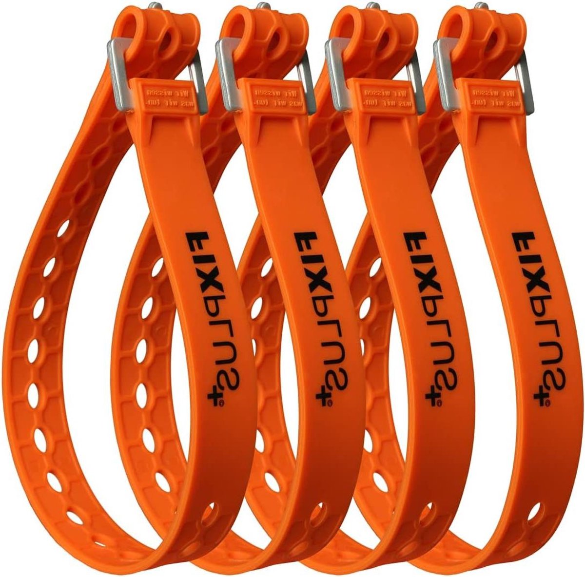 Sjorbanden set - Bevestigingsbanden bundelen - Ladingen vastzetten - Eenvoudige snelsluiting - 4 stuks 66cm - Oranje