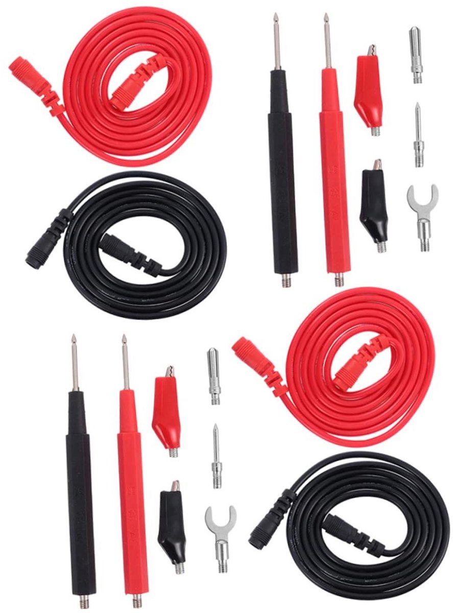 Multimeter Testkabels - Meetprobes Set - Elektrische Metingen - Goede Geleidbaarheid - 10 cm Lengte - Diverse Kleuren