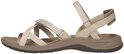 Linkerzijaanzicht van een beige Teva sandaal met taupe zool.