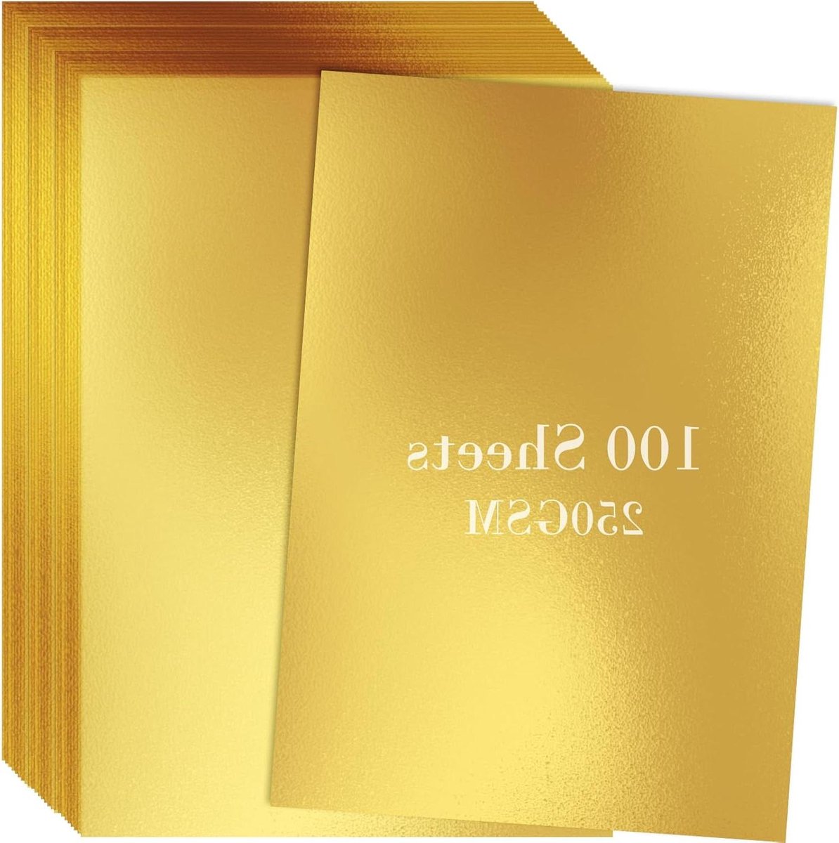 Goud Karton Papier - Metallic Papier Folie - Kaarten Maken - Spiegel Afwerking - 100 Vellen - Goud