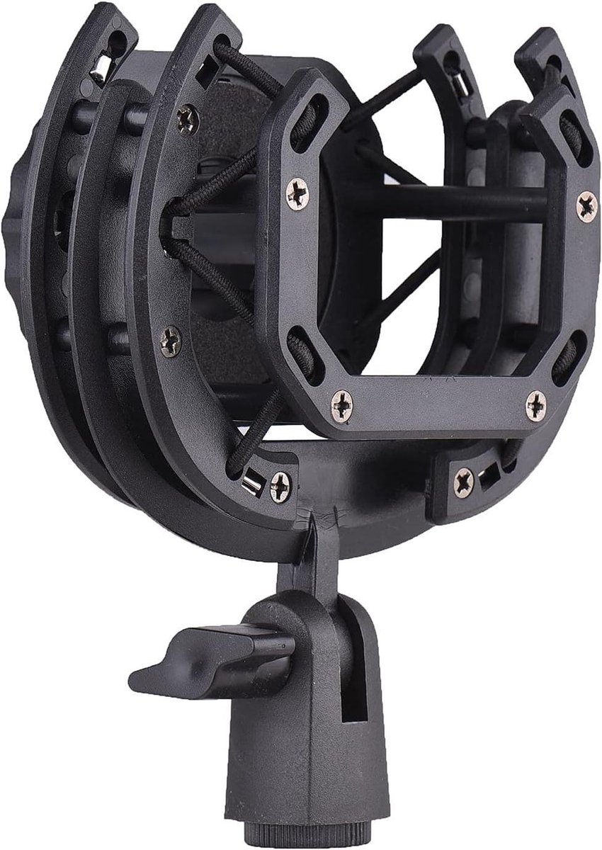 Microfoon Ophanghouder - Shock Mount Clip - Opnemen Geluid - 180° Verstelbaar - 20.5-25.5 mm - Zwart