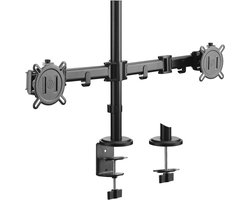 Dubbele Monitor Arm - Verstelbare Monitorstandaard - Ergonomisch Werken - Universele Pasvorm - Tot 32 inch per scherm - Zwart