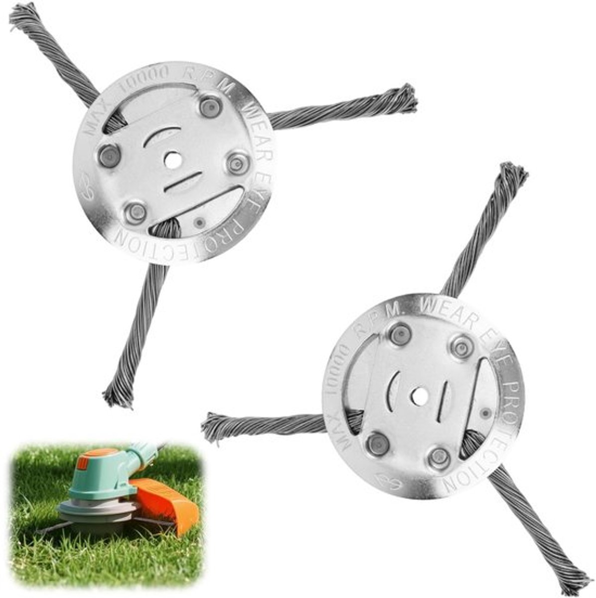 Stalen Onkruidtrimmerkop 15,24cm - Onbreekbaar en Eenvoudig te Installeren - Set van 2
